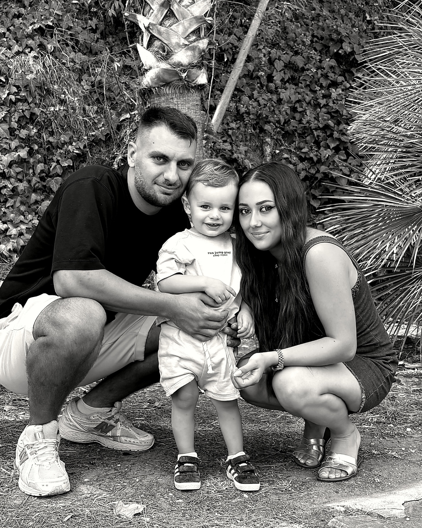 Julian Quari and Maeva Vera with their son in Marbella